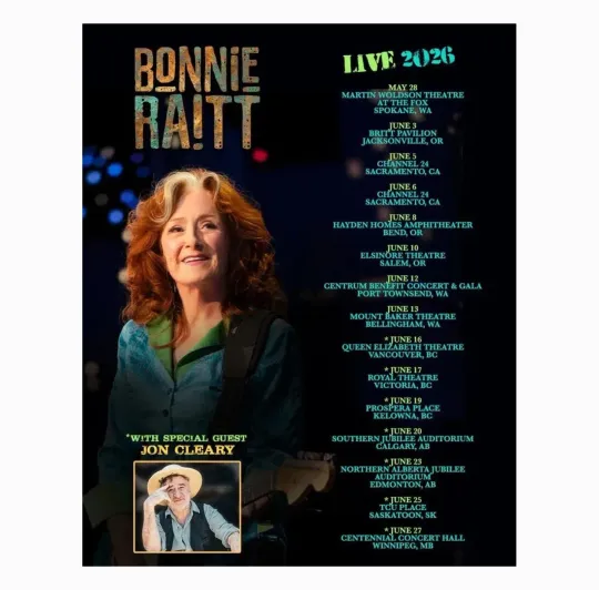 Discover Bonnie Raitt Tour 2026 Poster