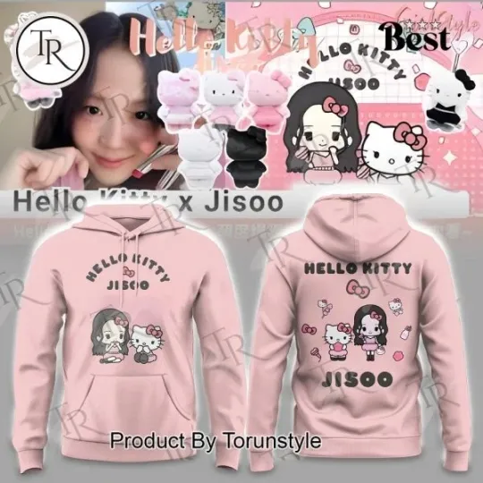 Discover Jisoo X Hello Kitty Edition 2026 Hoodie – Pink