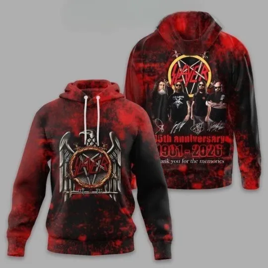 Discover Slayer 45th Anniversary 1981 2026 Memories Hoodie