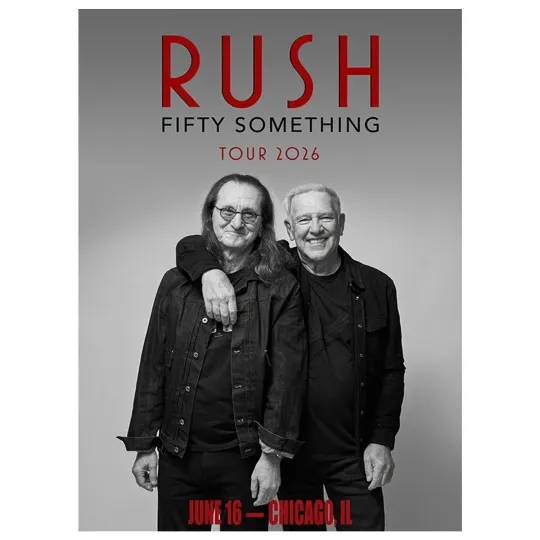 Discover Rush Fifty Something Tour Chicago June 16 2026 Concert Poster