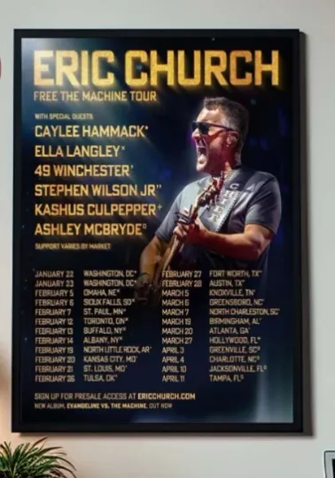 Discover E Church Free The Machine Tour 2026 North America Poster