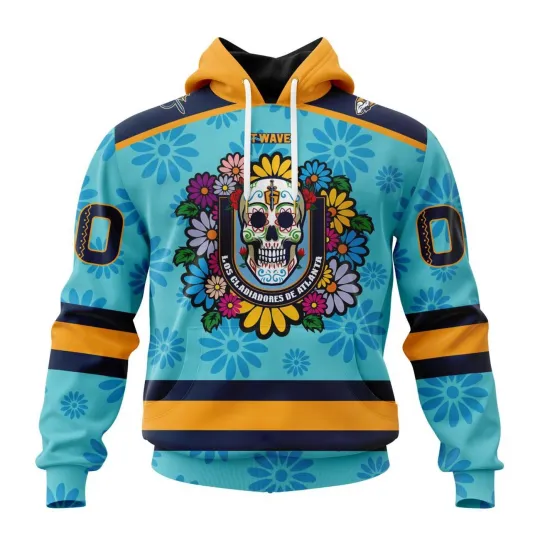 Personalized Atlanta Gladiators 2025/26 Dia De Muertos Hoodie