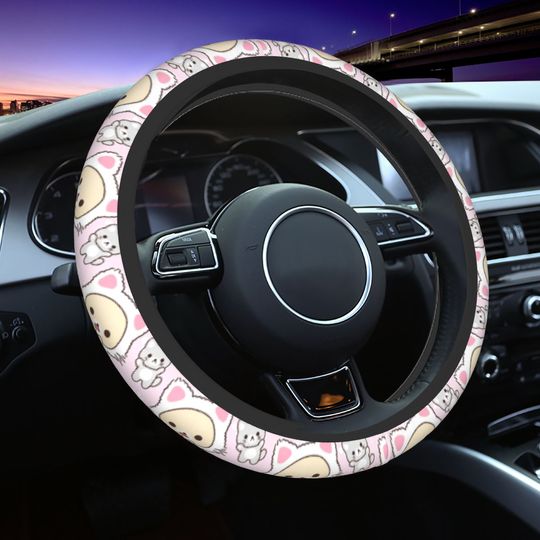 Discover Rilakkuma Car Steering Wheel Cover Kawaii Protective Cover for 14.5-15Inches Print Auto Accessories