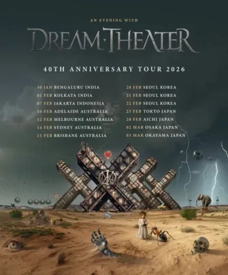 Poster Dream Theater 40th Anniversary Tour 2026 Poster, gift for fans