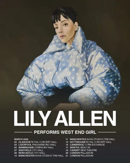 Discover Lily Allen West End Girl Tour 2026 Poster