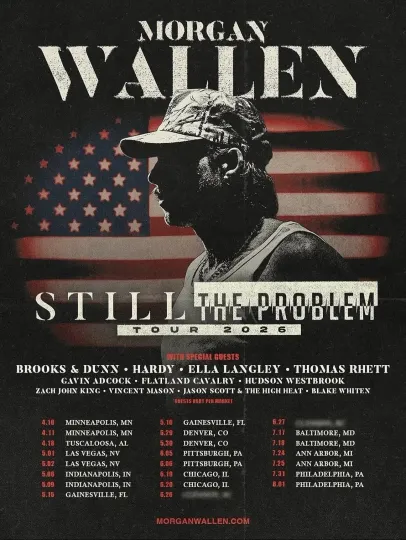 Discover NEW! Wallen Western Still The Problem Tour 2026 Poster