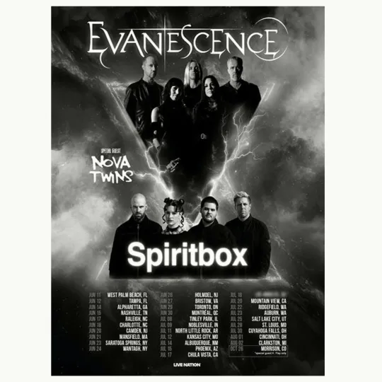 Evanescence North America Tour 2026 Poster