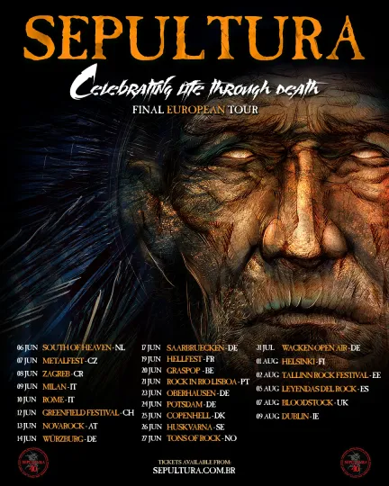 Discover Sepultura announce final European Tour 2026 Poster