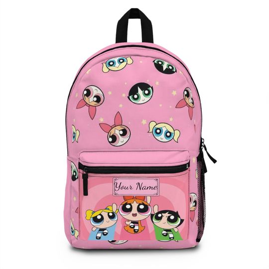 Discover Personalized Powerpuff Girls Pink Backpack - school backpack - Custom Name School Bag for Girls Kids Daypack