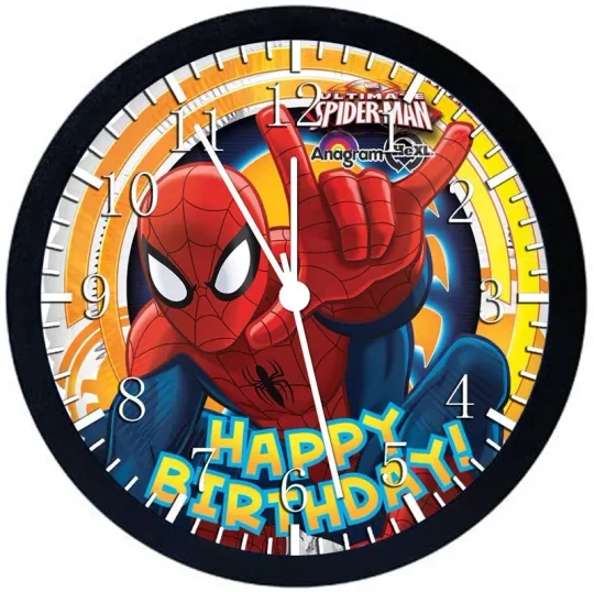 Discover Happy Birthday Spiderman Wall Clock