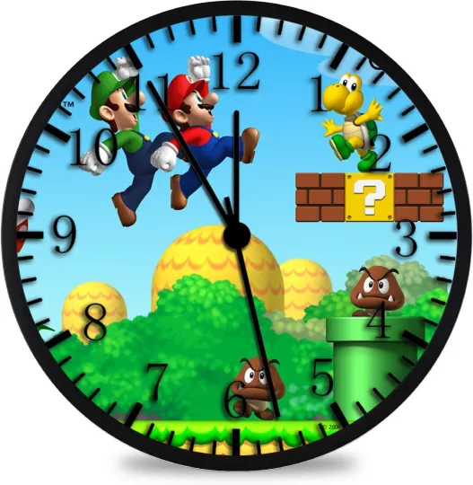 Super Mario Luigi Wall Clock