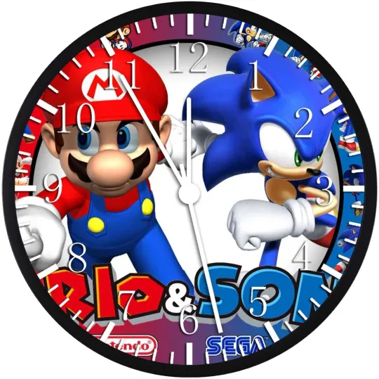 Super Mario Super Sonic Wall Clock