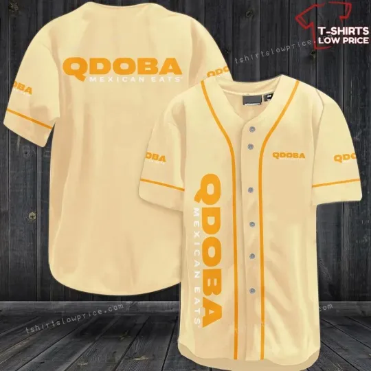 Discover Qdoba Beige Baseball Jersey