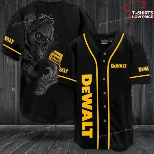 Discover Dewalt Skull Black Baseball Jersey