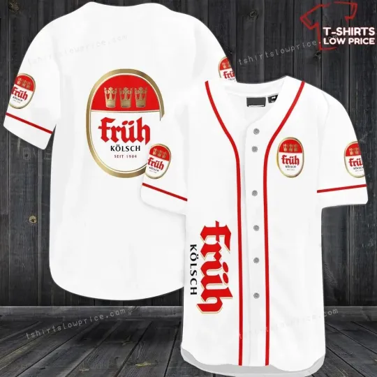 Discover Fruh Kolsch White Baseball Jersey