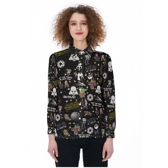 Star Wars Pattern Blouses Shirt, Starwars Long Sleeve Shirt, Disney Movie Shirt, Star Wars Shirt, Disney World Shirt, Disneyland Shirt