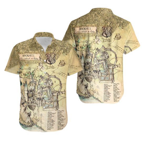 Harry Potter Hogwarts Map Hawaiian Shirt