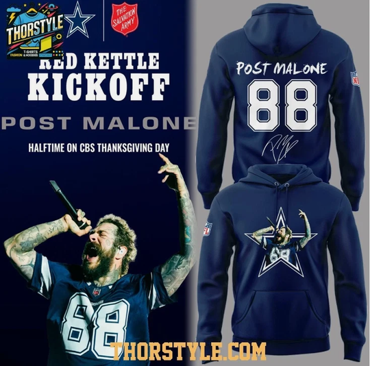 Cowboy Post Malone Kickoff 2025 Thanksgiving Day Hoodie 3D