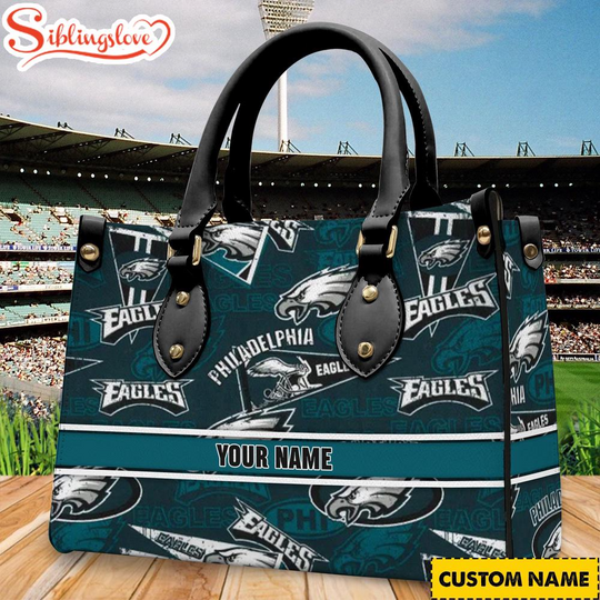 Custom Name Philadelphia Eagles football Football Women Leather Handbag