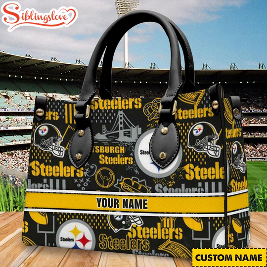 Discover Custom Name Pittsburgh Steeler football Football Women Leather Handbag