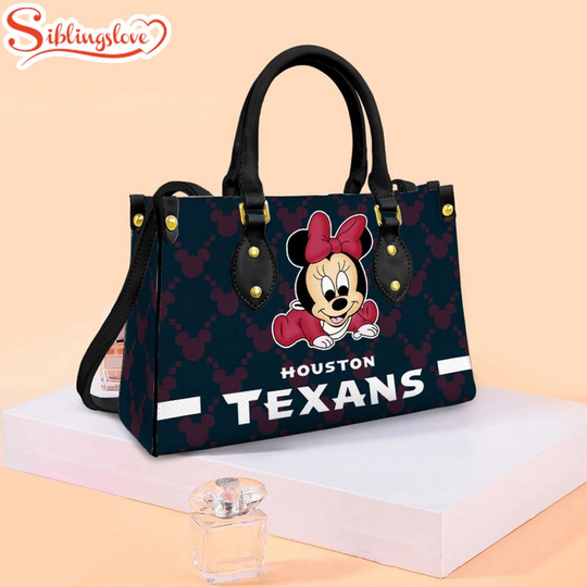 Discover Houston Texans football Minnie Baby Cute Leather Handbag