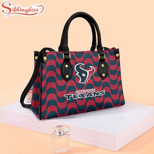 Discover Houston Texans Wave Pattern football Team Leather Handbag