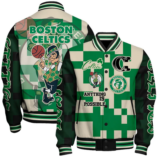 Boston Celtics – National Basketball Association Aop Baseball Jacket