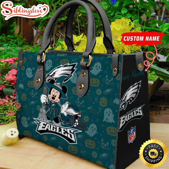 Custom Name football Philadelphia Eagles Minnie Mouse Sport Women Handbag