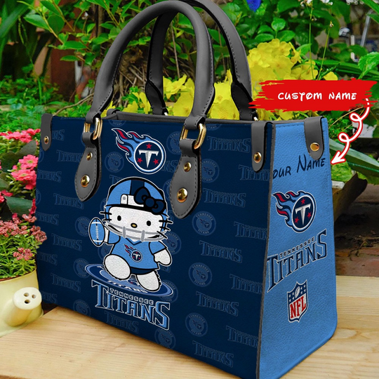Discover Custom Name football Tennessee Titans Kitty Women Hand Bag