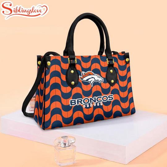 Denver Broncos Wave Pattern football Team Leather Handbag