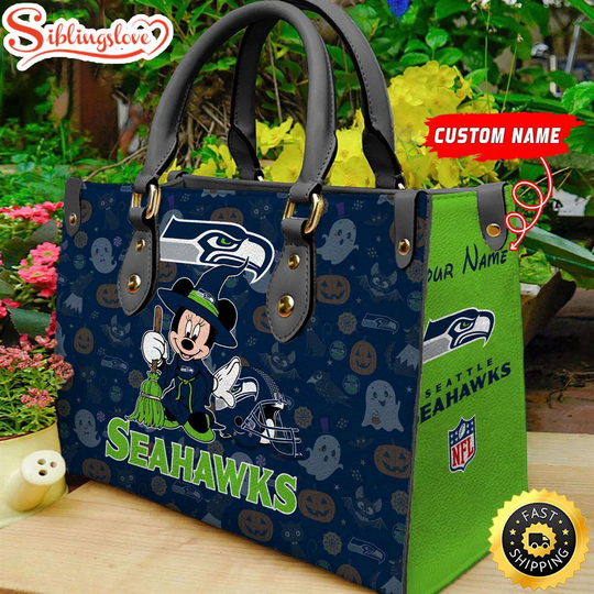 Custom Name football Seattle Seahawks Minnie Mouse Sport Women Handbag