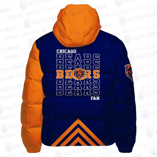 Chicago Bears Fan Hooded Puffer Jacket, Game Day Jacket