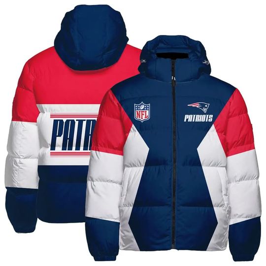 New England Patriots Hooded Puffer Jacket, Game Day Jacket