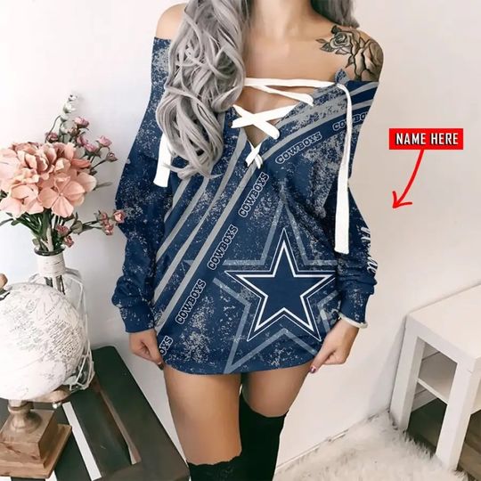 Dallas Cowboys Personalized Lace-Up Sweatshirt