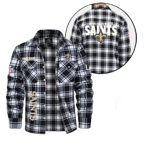 New Orleans Saints Personalized Flannel Shirt, College Apparel, Sports Fan Gifts, Football Shirts, Super Bowl LX Shirt