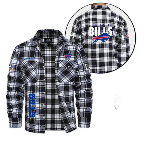 Buffalo Bills Personalized Flannel Shirt, College Apparel, Sports Fan Gifts, Football Shirts, Super Bowl LX Shirt