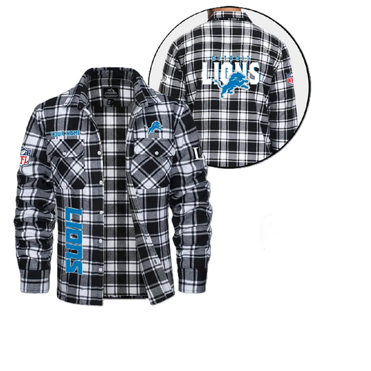 Detroit Lions Personalized Flannel Shirt, College Apparel, Sports Fan Gifts, Football Shirts, Super Bowl LX Shirt