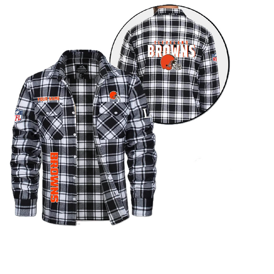 Cleveland Browns Personalized Flannel Shirt, College Apparel, Sports Fan Gifts, Football Shirts, Super Bowl LX Shirt