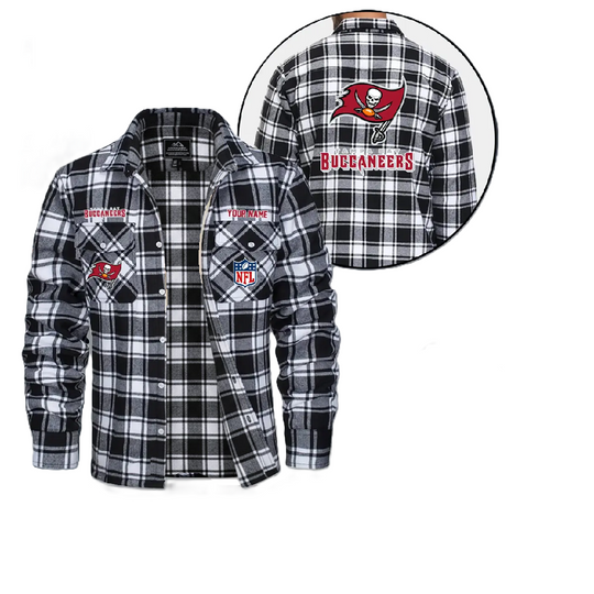 Tampa Bay Buccaneers Personalized Flannel Shirt, College Apparel, Sports Fan Gifts, Football Shirts