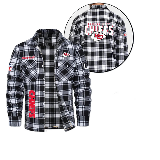Kansas City Chiefs Personalized Flannel Shirt, College Apparel, Sports Fan Gifts, Football Shirts, Super Bowl LX Shirt