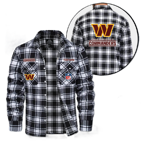 Washington Commanders Personalized Flannel Shirt, College Apparel, Sports Fan Gifts, Football Shirts