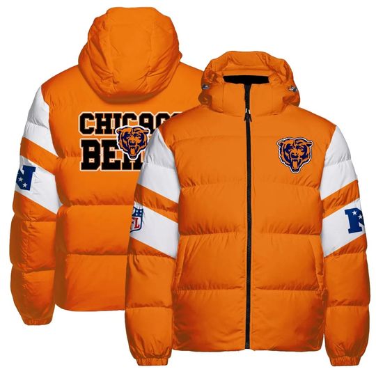 Chicago Bears Football Hooded Puffer Jacket, Game Day Jacket