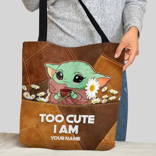 Discover Personalized Baby Yoda Grogu Tote Bag, Star Wars The Force Handbag Lovers Gift