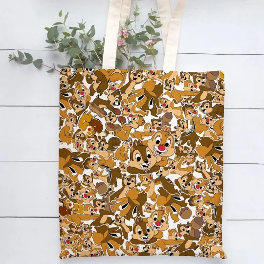 Chip and Dale Rescue Rangers Tote Bag, Disney Chipmunks Lovers Gift