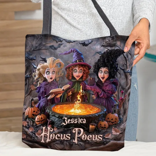 Personalized Hocus Pocus Witch Tote Bag, Sanderson Sisters Shoulder Bag Gift