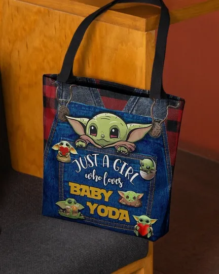 Discover Personalized Baby Yoda Grogu Tote Bag, Star Wars The Force Handbag Lovers Gift