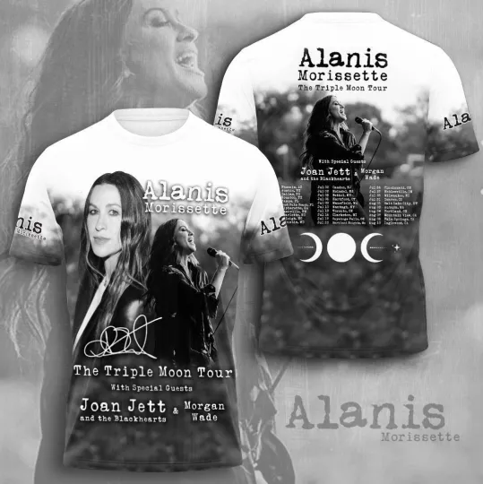 Discover Alanis Morissette The Triple Moon Tour 3D T-Shirt Full Size PP2898