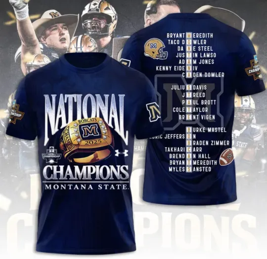 Discover Montanna State Bob1Cat Football 3D T-Shirt Fullsize Xs-5Xl