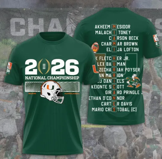 Discover Miamii Hurriicanne Football Unisex 3D T-Shirt Fullsize Xs-5Xl