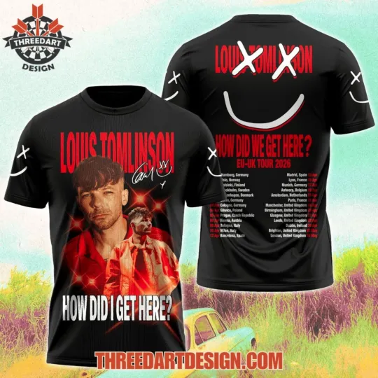 Discover Louis Tomlinson How Did We Get Here EU-UK Tour 2026 3D T-Shirt